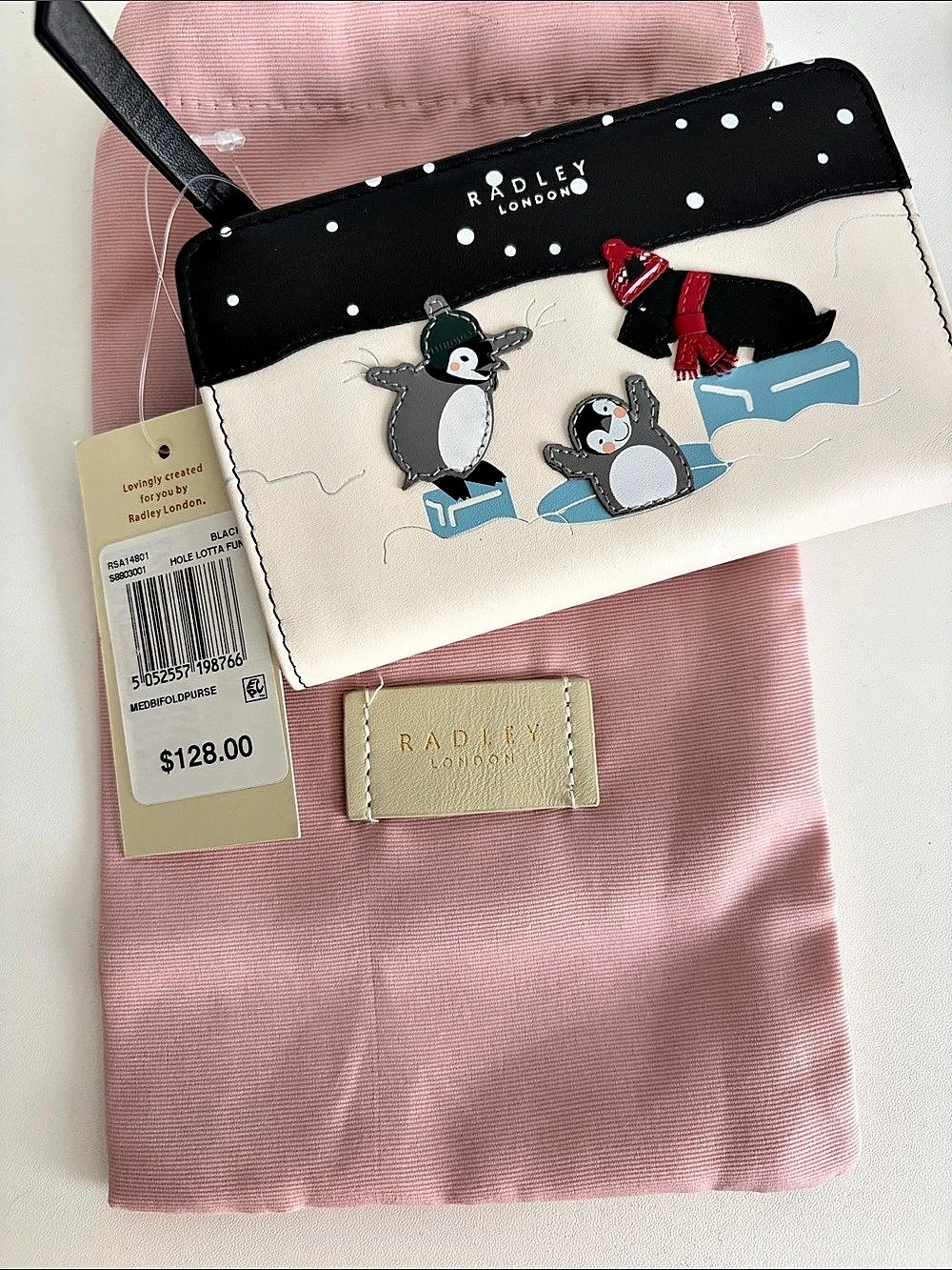 Radley London Hole Lotta Fun Medium Bifold Wallet Penguin Appliqué Wallet in